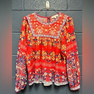 Flying Tomato Red Floral Blouse